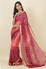Wine Georgette Leheriya Printed Saree