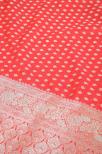 Red Silk Zari Woven And Swaroski Work Saree