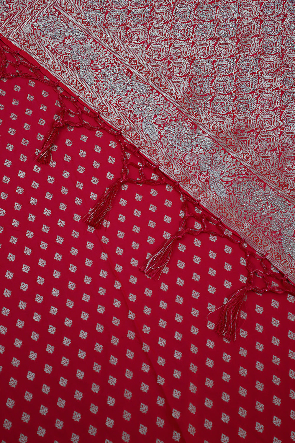 Rani Silk Zari Woven And Swaroski Work Saree