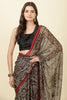 Black  Chiffon Floral Printed Saree