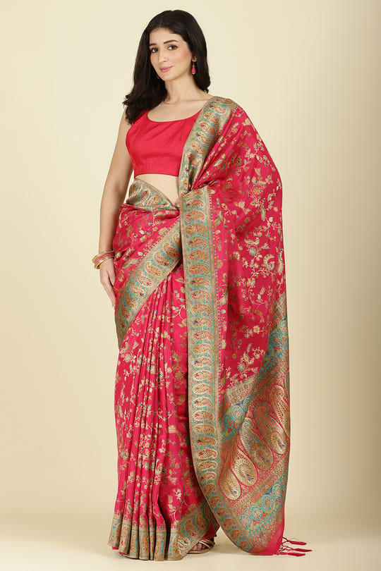 Rani Silk Madhubani Woven Saree