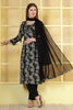 Black Floral Printed Cotton Suit Set