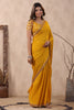 Mustard Color Jacquard Crepe Woven Saree With Readymade Blouse