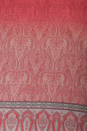 Maroon Pashmina Printed And Neck Embroidered Unstitched Suit Material