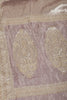 Mauve Color Pure Tissue Handloom Zari Saree with Kundan & Zardozi Handwork