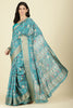 Teal Cotton Silk Printed Saree