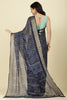Navy Color Chiffon Bandhani Printed Saree