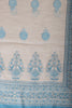 Beige & Blue Floral Printed Unstitched Suit Fabric