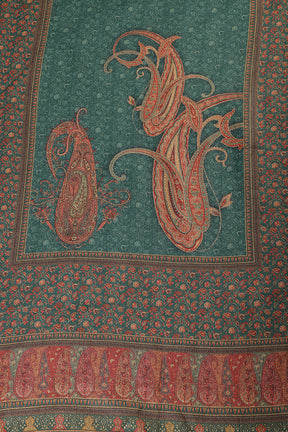Green Pashmina Floral Printed Unstitched Suit Material