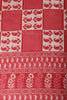 Cream & Red Cotton Dabu Block Print Unstitched Suit Material