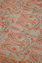 Beige Georggette Resham Embroidered And Swaroski Work Saree