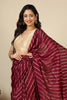 Wine Modal Silk Saree with Zari Pinstripes