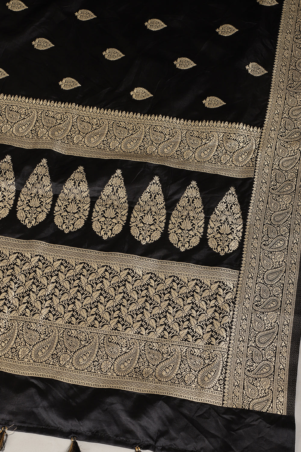 Black Color South Silk Zari Woven Saree