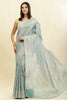 Turquoise Chanderi Silk Zari Weaving Saree