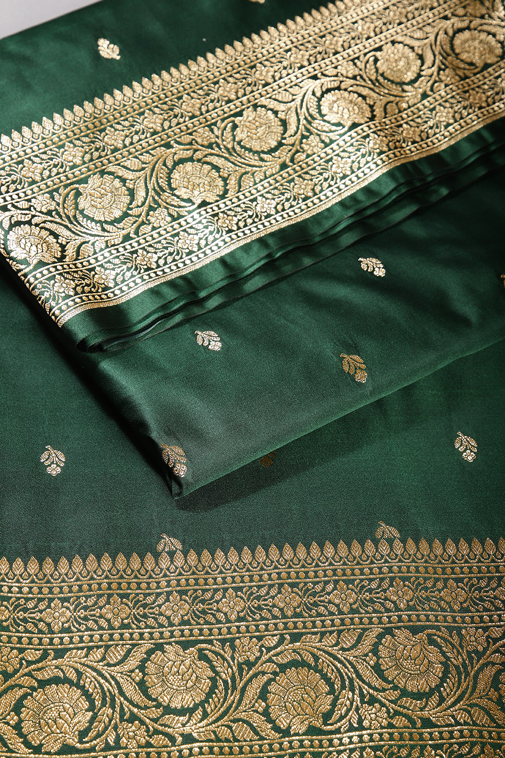 Bottle Green Color Gajji Silk Woven Saree