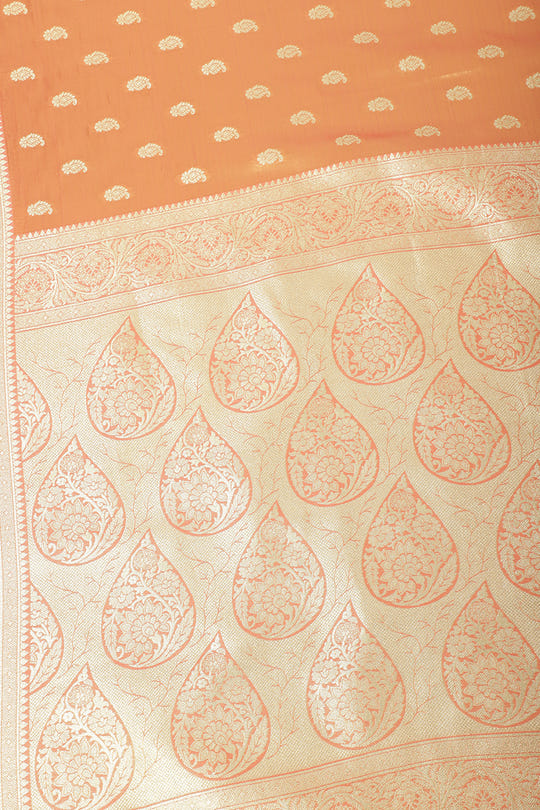 Rani & Gold Dual Toned Silk Woven Saree