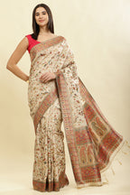 Tussar Color Silk Madhubani Woven Saree