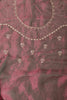 Wine Pure Tissue Silk Saree with Pearl and Zardozi Handwork