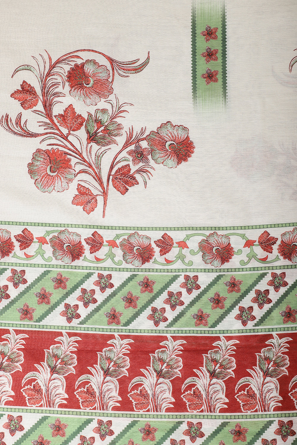 Maroon Cotton Unstitched Suit Material With Floral Printed Dupatta & Salwar