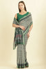 Green Ajrakh Block Printed Cotton Saree