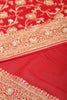 Red Color Pure Khaddi Georgette Banarasi Saree
