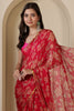 Rani Chiffon Floral Zari Border & Floral Printed Saree