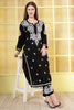 Black Rayon Resham Embroidered Kurti Set