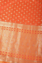 Orange Soft Silk Zari and Resham Woven Saree