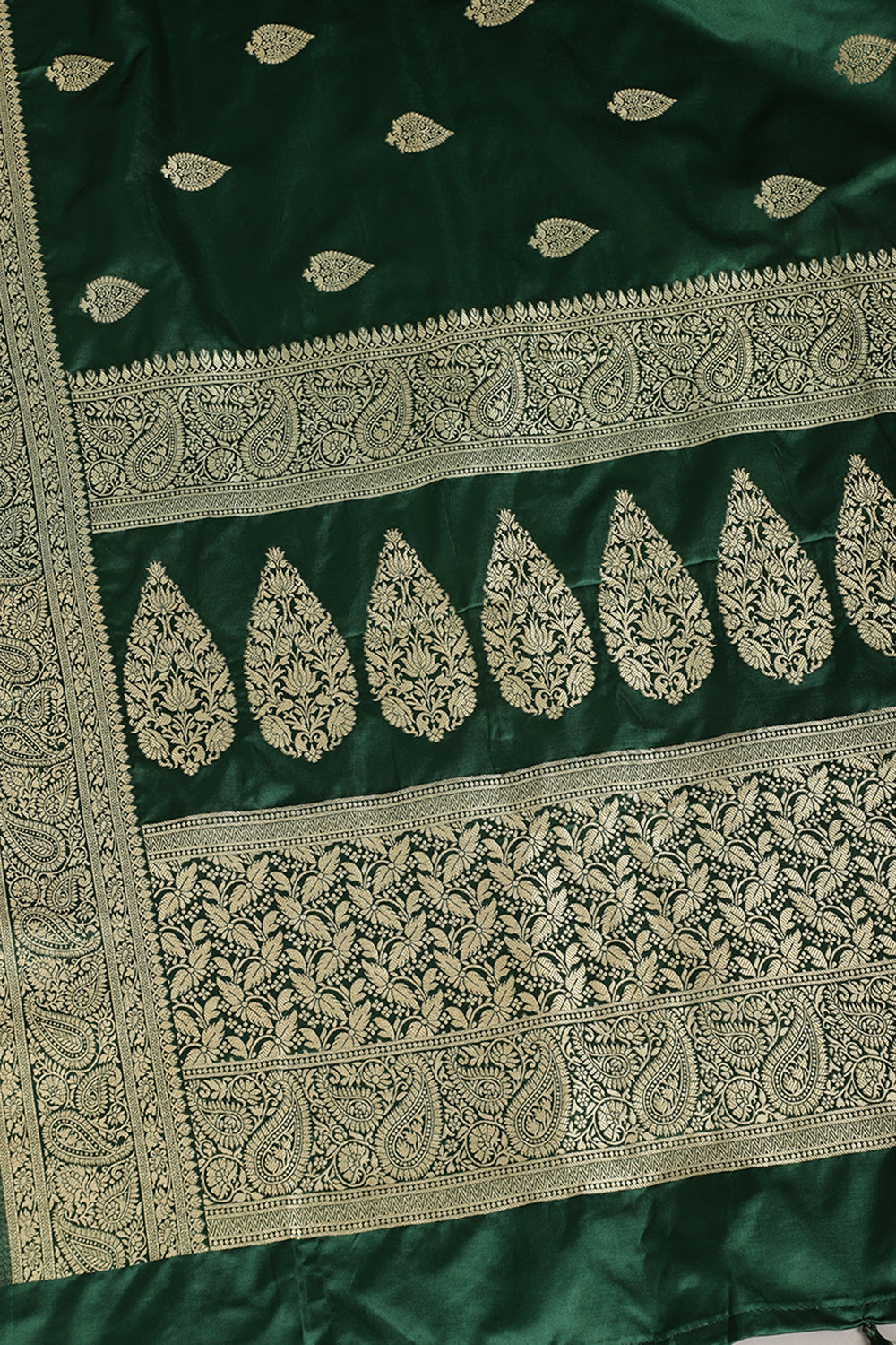 Bottle Green Color South Silk Zari Woven Saree