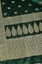 Bottle Green Color South Silk Zari Woven Saree