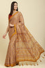 Mustard Cotton Silk Ajrakh Block Printed Saree