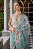 Light Blue Color Embroidered Organza Saree
