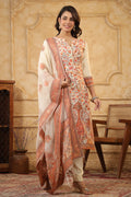 Cream Color Meena-Kaari Woven Chanderi Suit