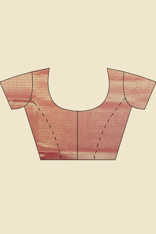 Muted Pink Color Zari Woven South Silk Saree