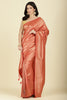 Dark Peach Colour Soft Silk Leheria Zari Woven Saree