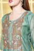 Green Chanderi Neck-Embroidered Straight Suit