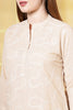 Beige Cotton Resham Embroidered Kurta Set