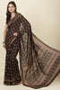Black Block Printed Cotton Saree