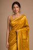 Mustard Silk Woven Saree