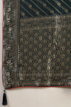 Navy Banarasi Woven Tussar Silk Saree