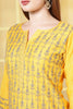 Mustard Chanderi Cotton Resham Embroidered Suit