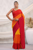 Multi-Colored Georgette Saree With Readymade Blouse