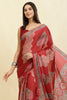 Maroon Crepe Printed Saree