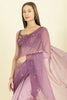 Ombre Mauve Organza Saree With Mirror Work