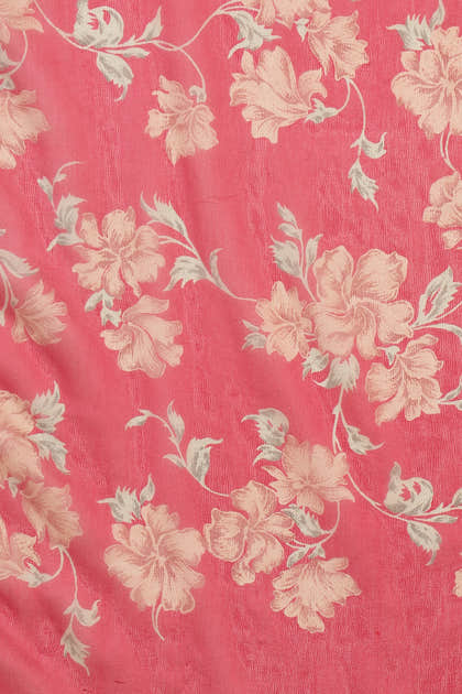 Cardinal Red Chiffon Floral Zari Border & Floral Printed Saree