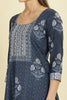 Blue Cotton Hacoba Style Printed Unstitched Suit Material