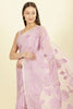 Lavender Cotton Floral Resham Embroidered Saree