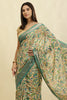 Sea Green & Beige Cotton Silk Floral Boota Printed Saree