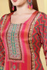 Magenta Crepe Silk Printed Straight Suit