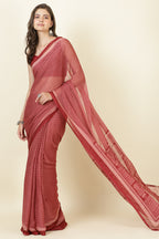 Maroon Georgette Printed Saree